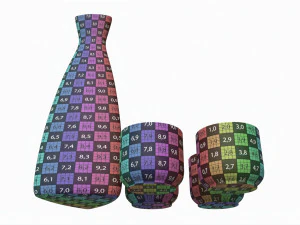 Japanese Ceramic Sake Set 02 3D Model