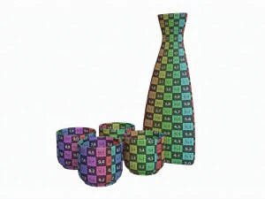 Japanese Ceramic Sake Set 02 3D Model