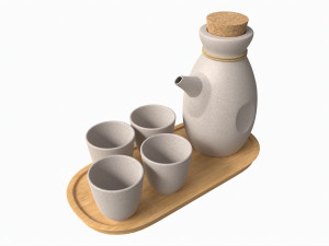 Japanese Ceramic Sake Set 03 Modelo 3D