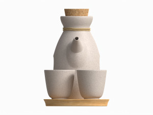 Japanese Ceramic Sake Set 03 Model 3D