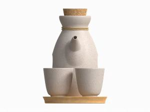 Japanese Ceramic Sake Set 03 3D Model