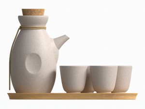 Japanese Ceramic Sake Set 03 Model 3D