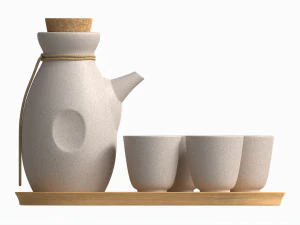 Japanese Ceramic Sake Set 03 3D Model