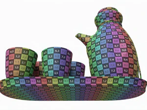 Japanese Ceramic Sake Set 03 3D Model