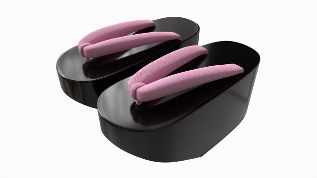 Japanese Geta Wooden Sandals 01 Model 3D .c4d .max .obj .3ds .fbx .stl .blend 