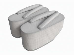 Japanese Geta Wooden Sandals 01 Model 3D