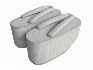 Sandal Kayu Geta Jepang 01 Model 3D