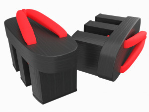 Japanese Geta Wooden Sandals 02 Modelo 3D