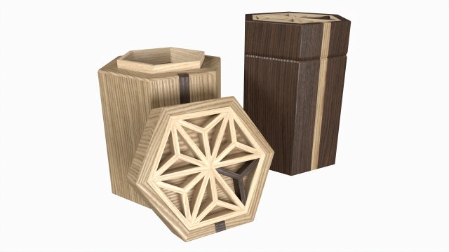 Japanese Kumiko Tea Box Modelo 3D .c4d .max .obj .3ds .fbx .stl .blend 