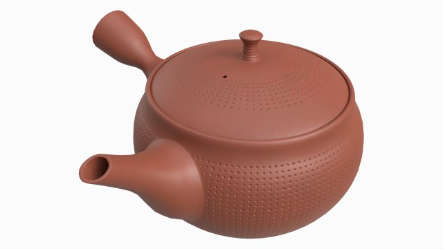 Japanese Kyusu Ceramic Teapot 01 3D 모델 .c4d .max .obj .3ds .fbx .stl .blend 