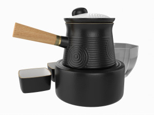 Japanese Kyusu Tea Set with Warmer 02 Model 3D