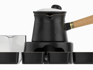 Japanese Kyusu Tea Set with Warmer 02 Model 3D