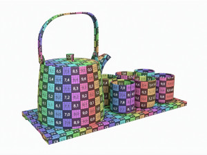 Japanese Minimalist Ceramic Tea Set 3D Model