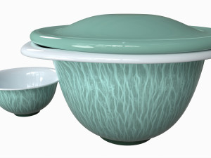 Japanese Mino-yaki Tea Set 3D Model