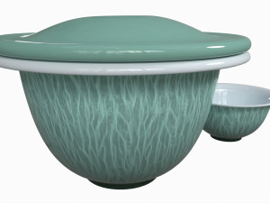Japanese Mino-yaki Tea Set 3D Model