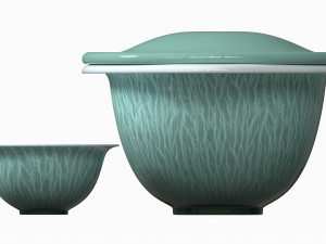 Japanese Mino-yaki Tea Set 3D Model