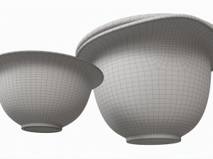Japanese Mino-yaki Tea Set 3D Model