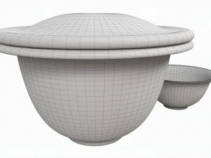 Jogo de ch&aacute; japon&ecirc;s Mino-yaki Modelo 3D