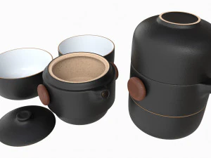 Japanese Travel Kungfu Tea Set 3D Model