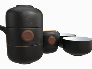 Japanese Travel Kungfu Tea Set 3D Model