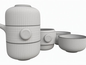 Japanese Travel Kungfu Tea Set Model 3D