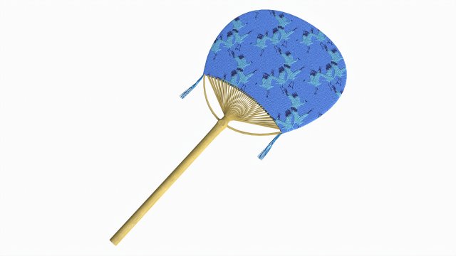 Japanese Uchiwa Hand Fan 01 Modelo 3D .c4d .max .obj .3ds .fbx .stl .blend 