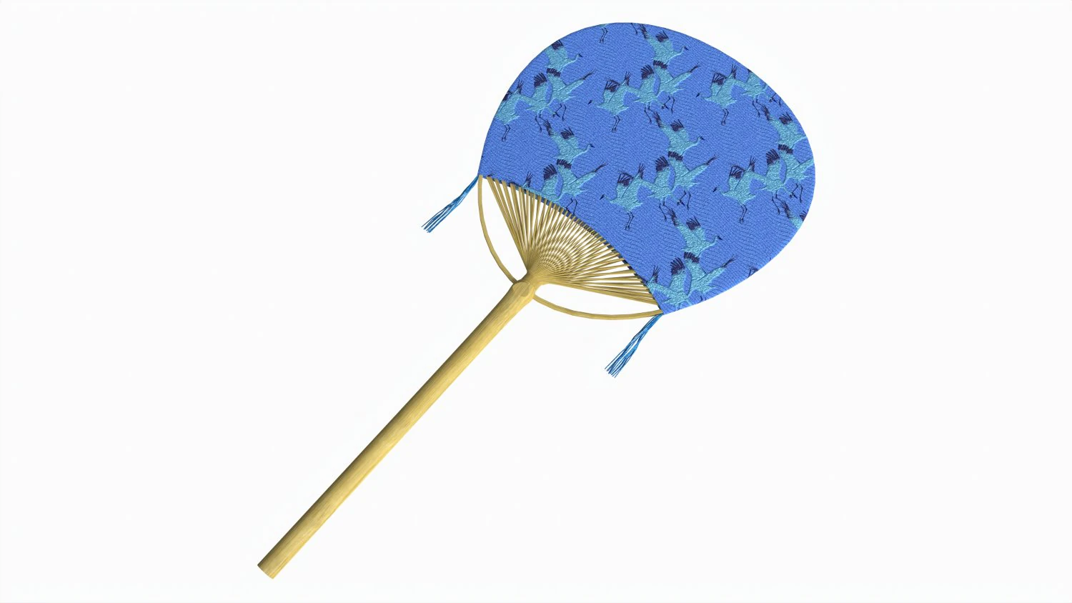Japanese Uchiwa Hand Fan 01 3D Model .c4d .max .obj .3ds .fbx .stl .blend 