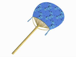 Japanese Uchiwa Hand Fan 01 3D Model