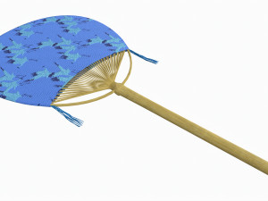 Japanese Uchiwa Hand Fan 01 Modelo 3D