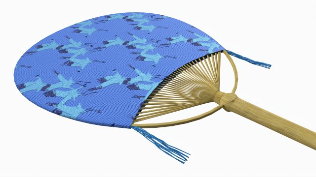 Japanese Uchiwa Hand Fan 01 3D Model in Clothing 3DExport