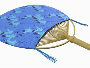 Japanese Uchiwa Hand Fan 01 Modelo 3D