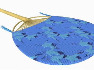Japanese Uchiwa Hand Fan 01 Modelo 3D