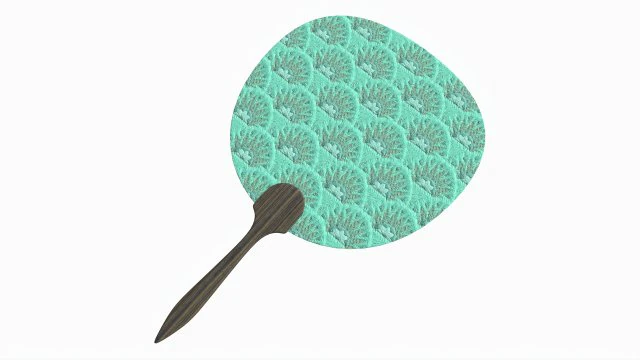 Japanese Uchiwa Hand Fan 02 3D Model .c4d .max .obj .3ds .fbx .stl .blend 