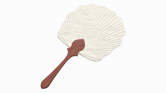 Japanese Hand Fan Uchiwa 03 3D Model .c4d .max .obj .3ds .fbx .stl .blend 