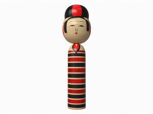 Japanese Vintage Kokeshi Doll Modello 3D
