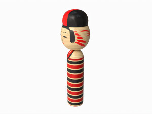 Japanese Vintage Kokeshi Doll 3D 모델