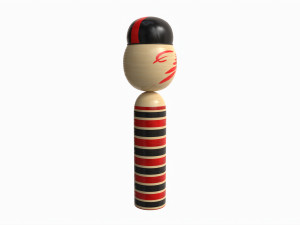 Japanese Vintage Kokeshi Doll 3D 모델