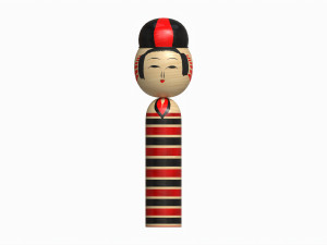 Japanese Vintage Kokeshi Doll 3D 모델