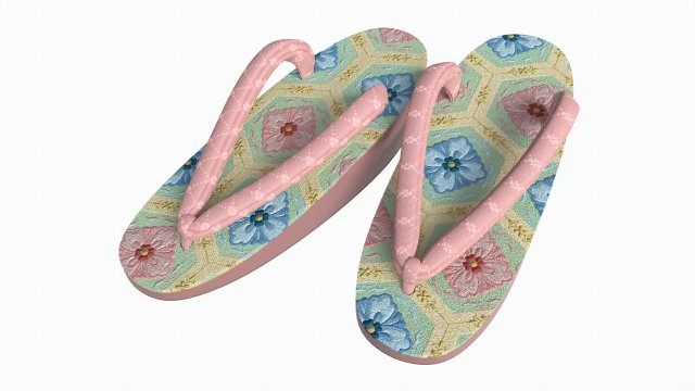 Japanese Zori Sandals 01 Modello 3D .c4d .max .obj .3ds .fbx .stl .blend 