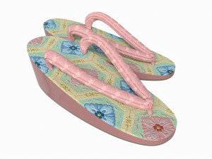 Japanese Zori Sandals 01 Modello 3D