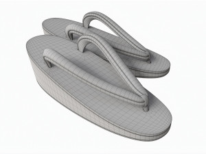 Japanese Zori Sandals 01 Modello 3D