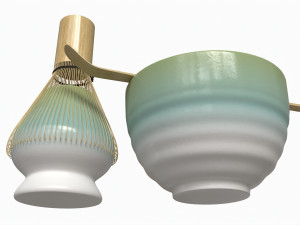 Matcha Tea Set Bowl Whisk Spoon Model 3D