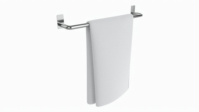 Metal Towel Rail with folded Towel 01 3D मॉडल .c4d .max .obj .3ds .fbx .stl .blend 