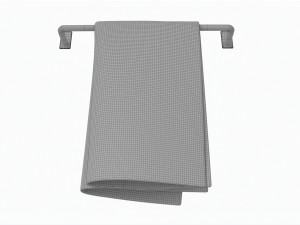 Metal Towel Rail with folded Towel 01 3D मॉडल