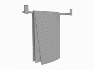 Metal Towel Rail with folded Towel 01 3D मॉडल