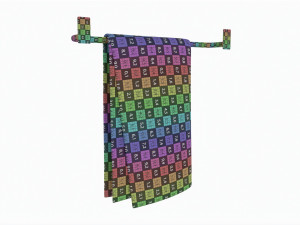 Metal Towel Rail with folded Towel 01 3D मॉडल