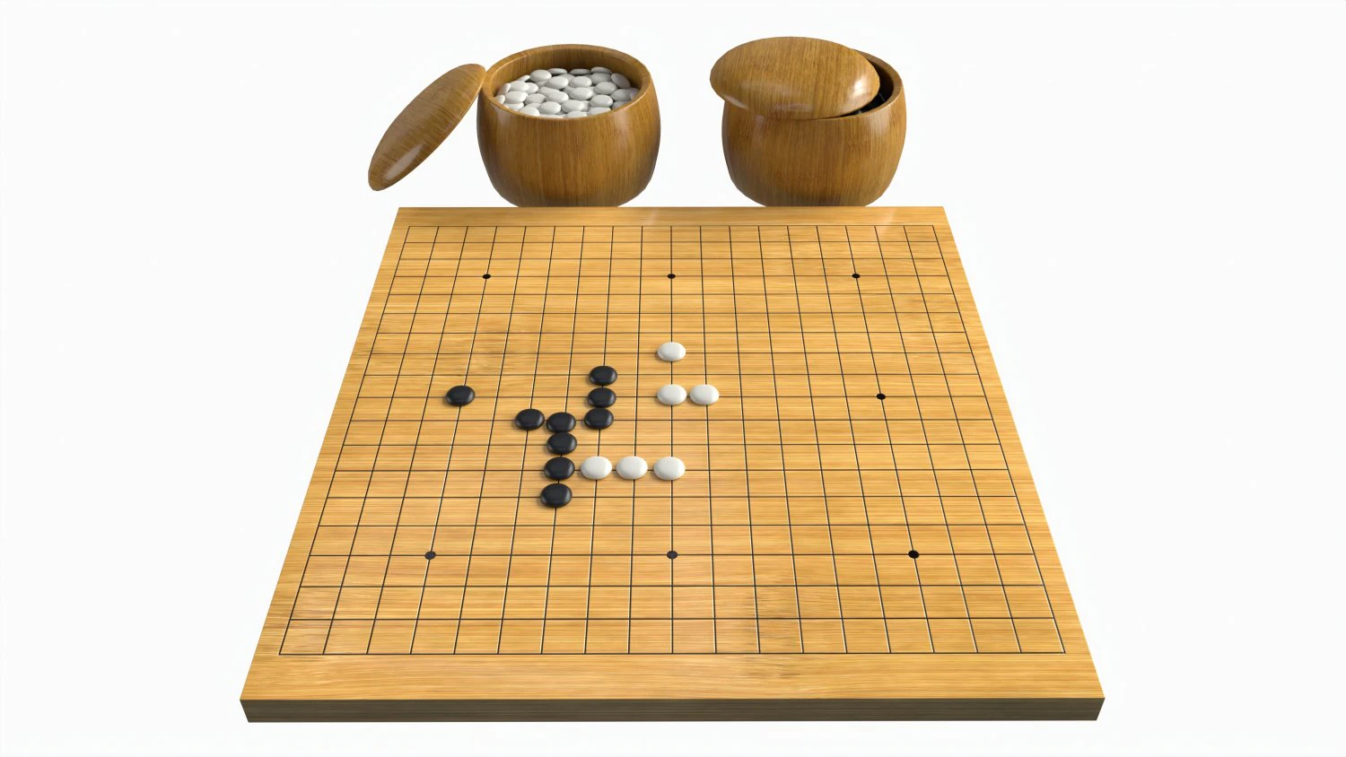 Strategy Board Go-Ban Game 01 3D Model .c4d .max .obj .3ds .fbx .stl .blend 