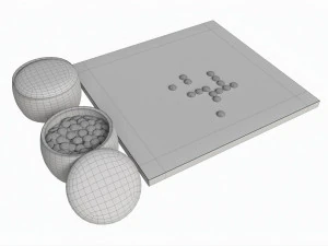 Strategy Board Go-Ban Game 01 3D Model