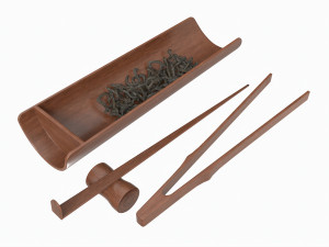 Tea Ceremony Tool Set 3D मॉडल
