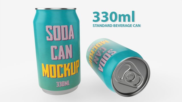 Beverage can 330ml Mockup Model 3D .c4d .max .obj .3ds .fbx .stl .blend 